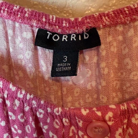 Torrid Button Front Skater Mini Dress Pink & White Size 3X - Picture 12 of 14
